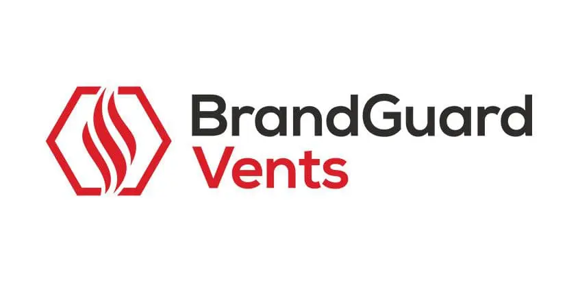 The BrandGuard vents white and red logo