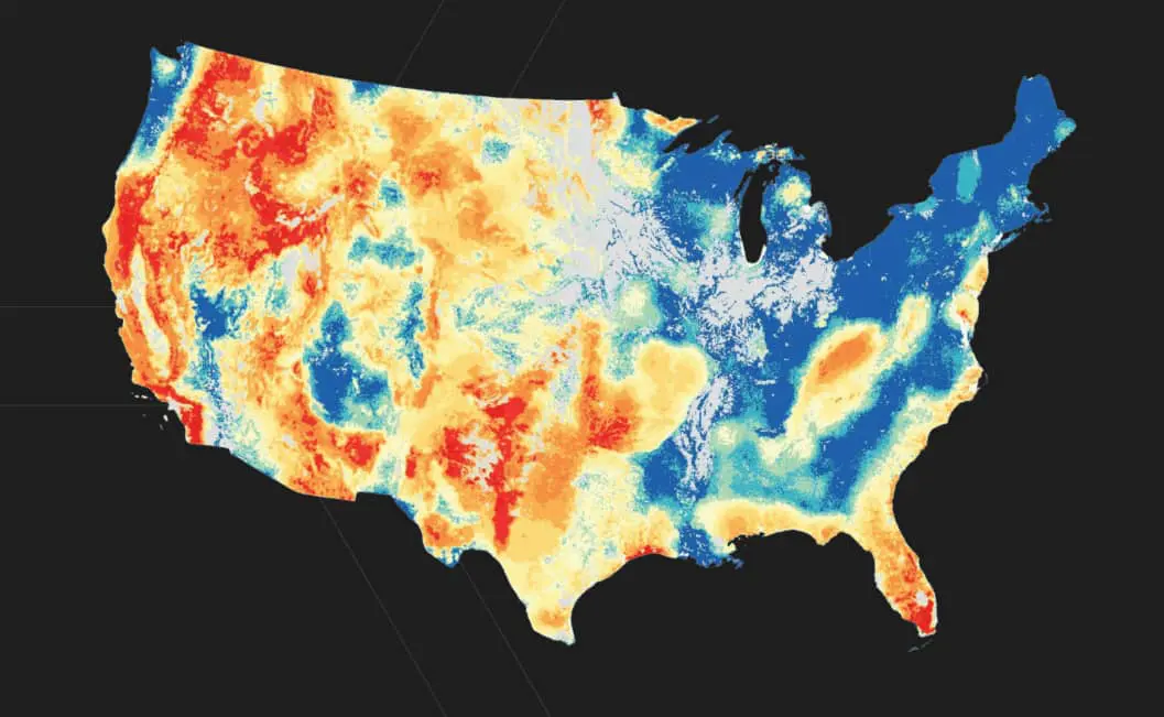 2026 annual wildfire burn probability map of the United States