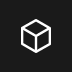 White outline of a cube.
