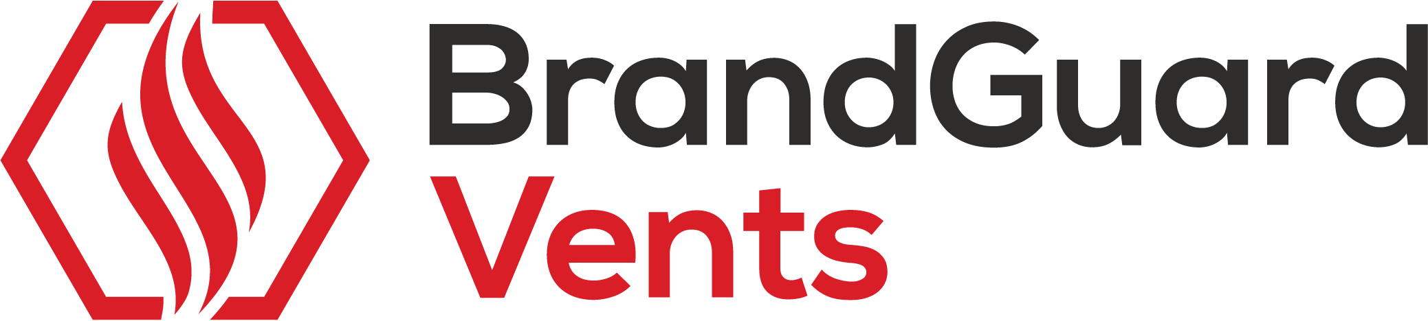 The BrandGuard vents white and red logo