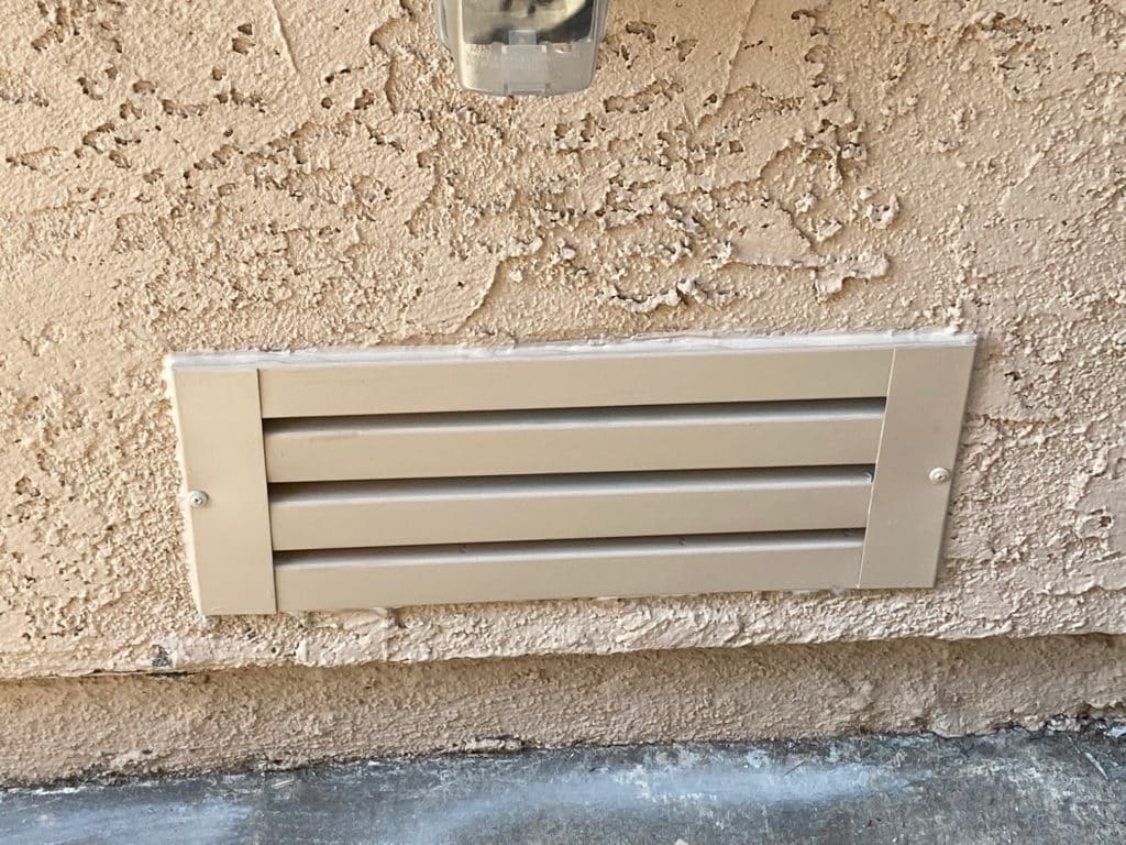 Fire-rated foundation vent in California home