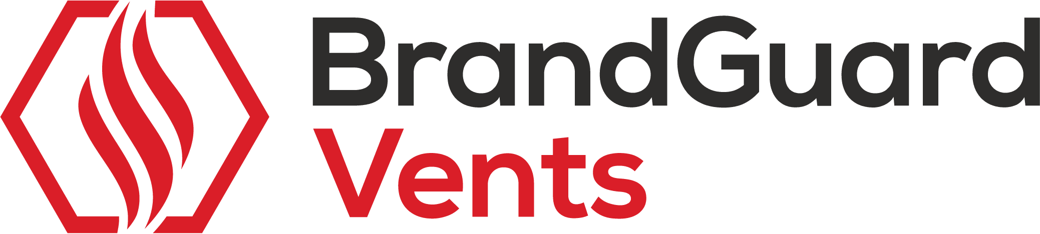 The BrandGuard vents white and red logo