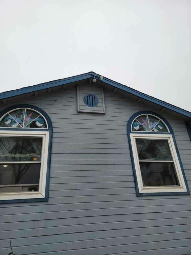 Brandguard fire-resistant gable vents on a California home
