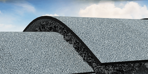 ridge in roof shingles